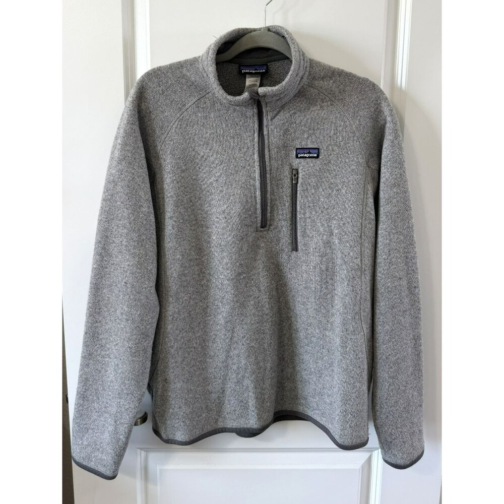 Patagonia Mens Better Sweater M Sweatshirt Quarter Zip Grey Long Sleeve Fleece